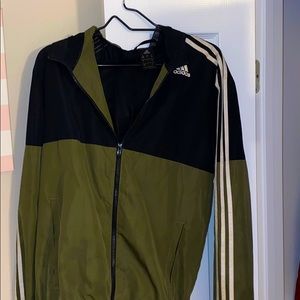 Green Adidas Hooded Windbreaker